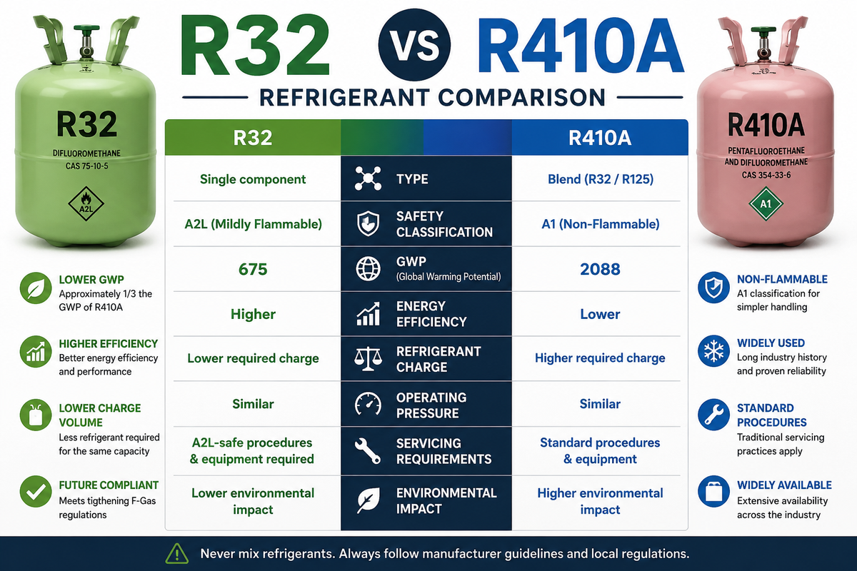 R32 vs R410A — What Engineers Need to Know
