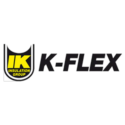 K-Flex logo with IK Insulation Group emblem on a white background