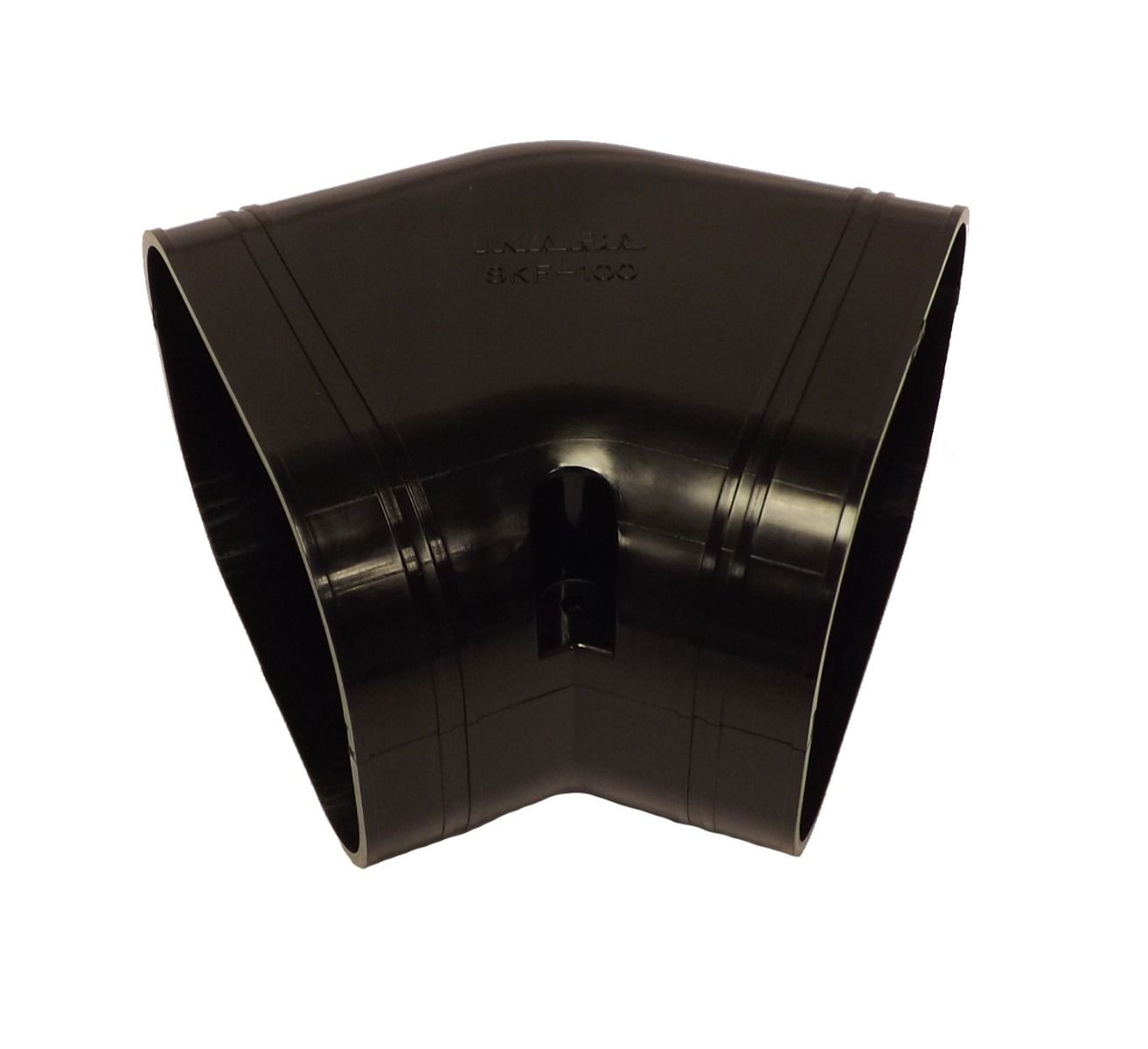 100mm 45 degree Flat Bend Slimduct Trunking Black