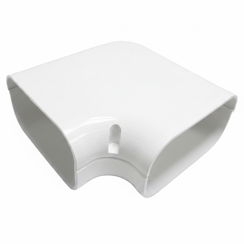 100mm 90 Degree Flat Bend Slimduct Trunking White