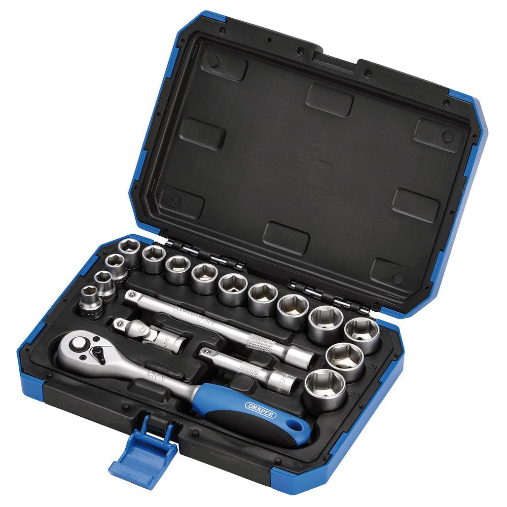 Draper Expert HI-TORQ Metric Socket Set 3/8" Sq. Dr. 18 Piece