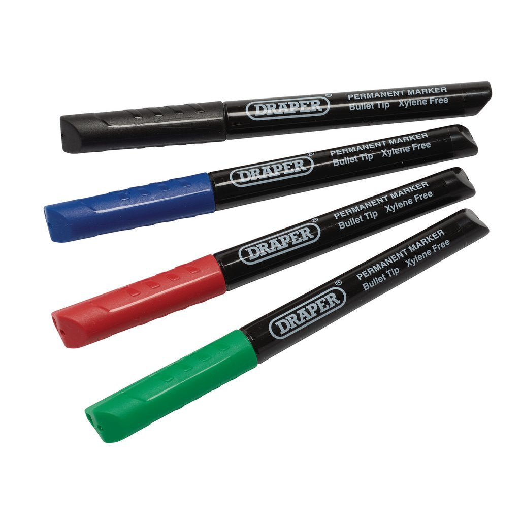 Draper Multicoloured Marker Pens Set of 4