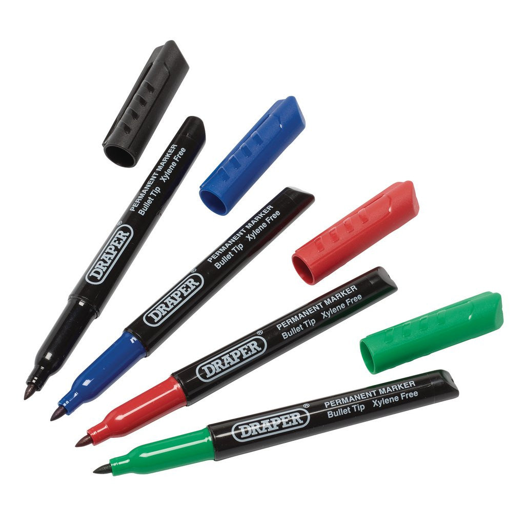 Draper Multicoloured Marker Pens Set of 4