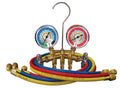 Mastercool 33661-MR Brass R134a Manifold 63mm Gauges + 3x150cm Hoses - MastercoolTools.com 