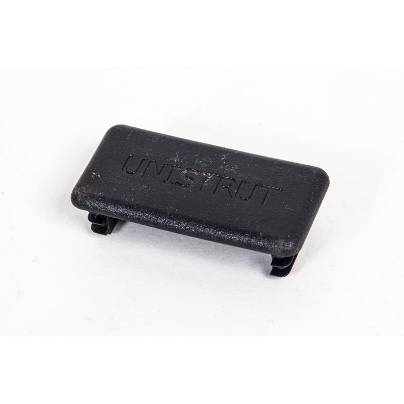 41 mm x 21mm Black Steel Slotted Channel Plastic End Caps Pack of 100