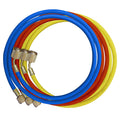 Mastercool 46372 A2L Nylon Barrier Hose Set 3×180cm 1/4" SAE with Auto Shut-Off
