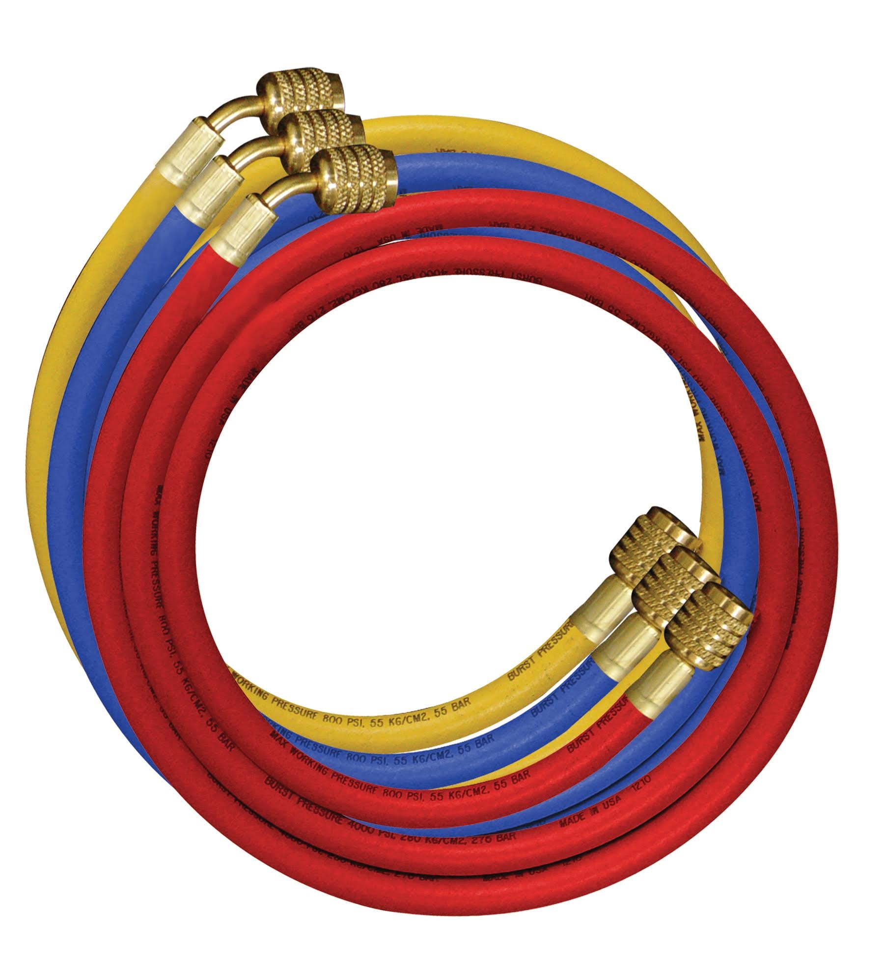 Mastercool 49336-J R410A Refrigerant Hose Set | 3 x 90cm | 5/16" SAE