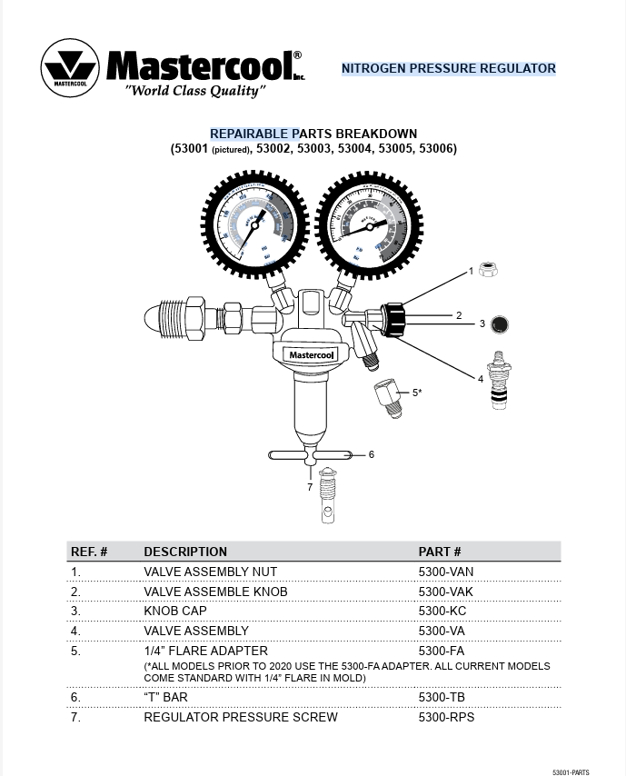 Mastercool 5300-VAK — Valve Assembly Knob 53000 - # 2 - MastercoolTools.com 