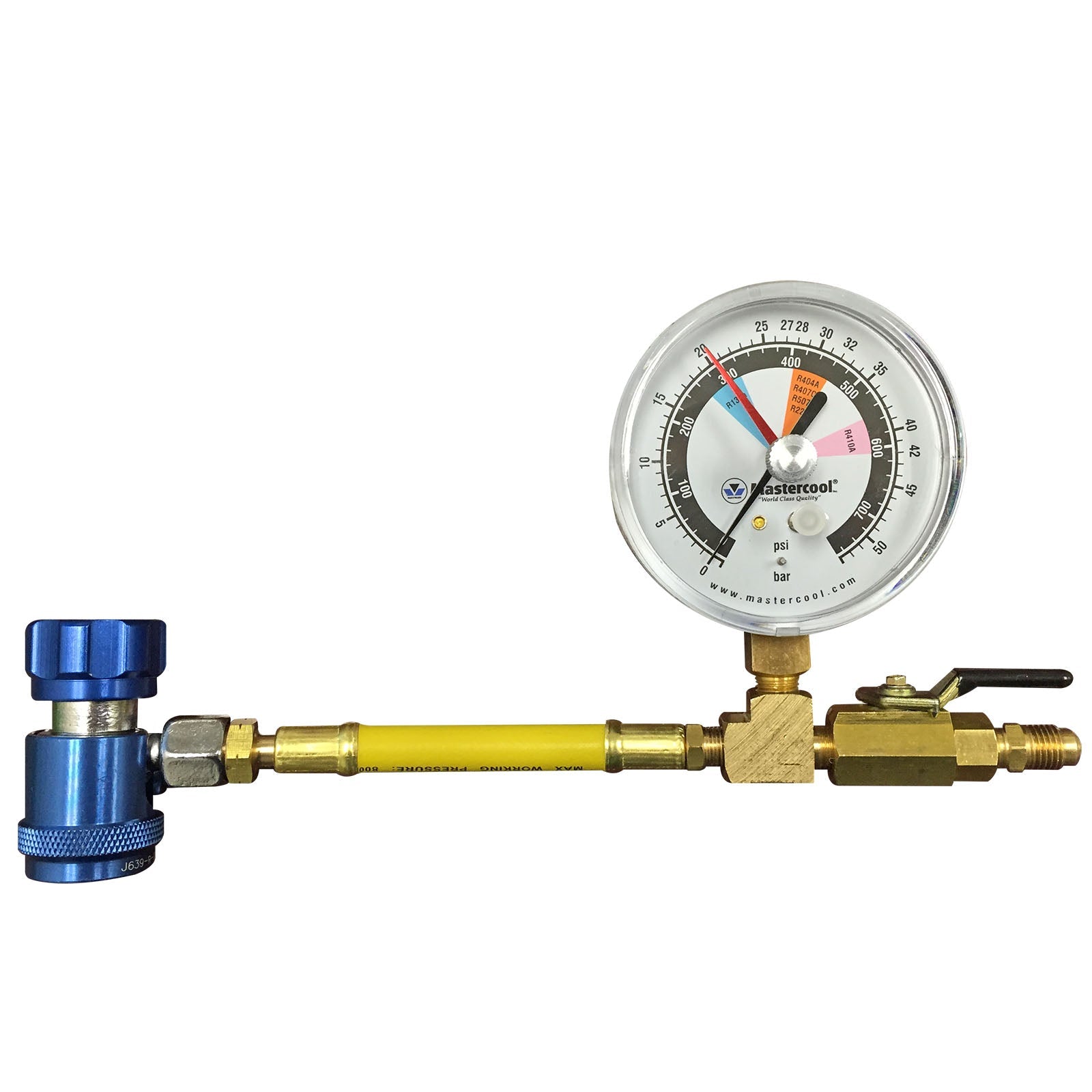 Mastercool 53042-YF — R1234yf Nitrogen Leak Testing Adapter 80mm Gauge - MastercoolTools.com 