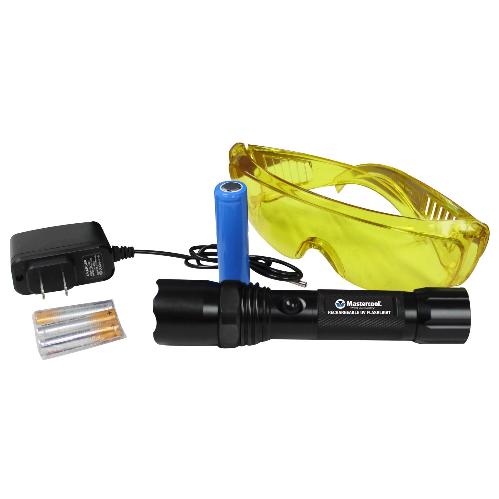 Mastercool 53518-UV-220 — Rechargeable UV Leak Detection Flashlight with 220V Charger - MastercoolTools.com 