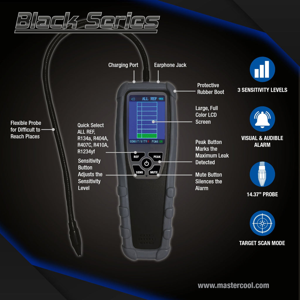 Mastercool 55600-A — Black Series Infrared Refrigerant Leak Detector - MastercoolTools.com 