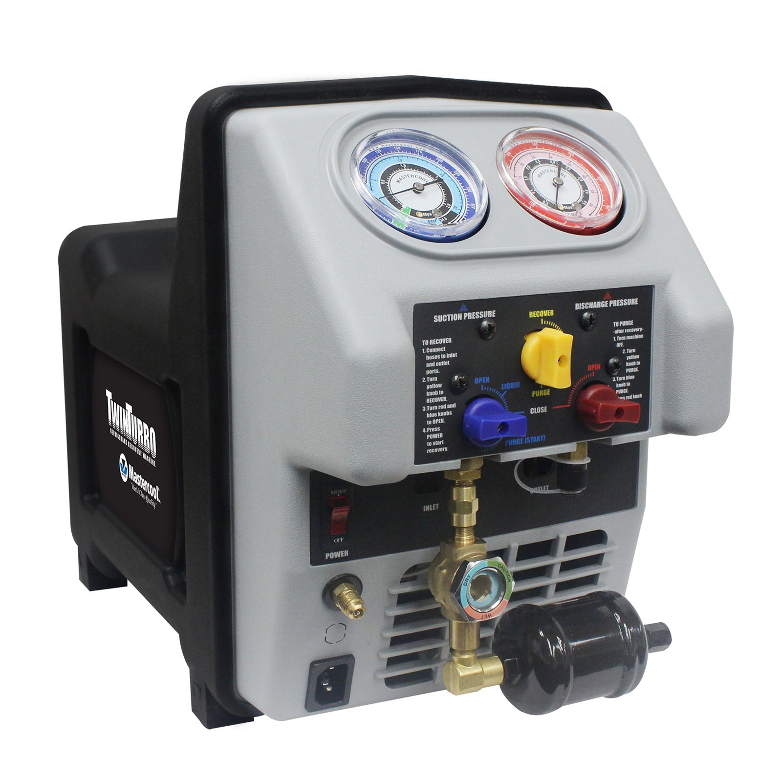 Mastercool 69350-220 — TWIN TURBO Refrigerant Recovery-Recycling System (220V) - MastercoolTools.com 