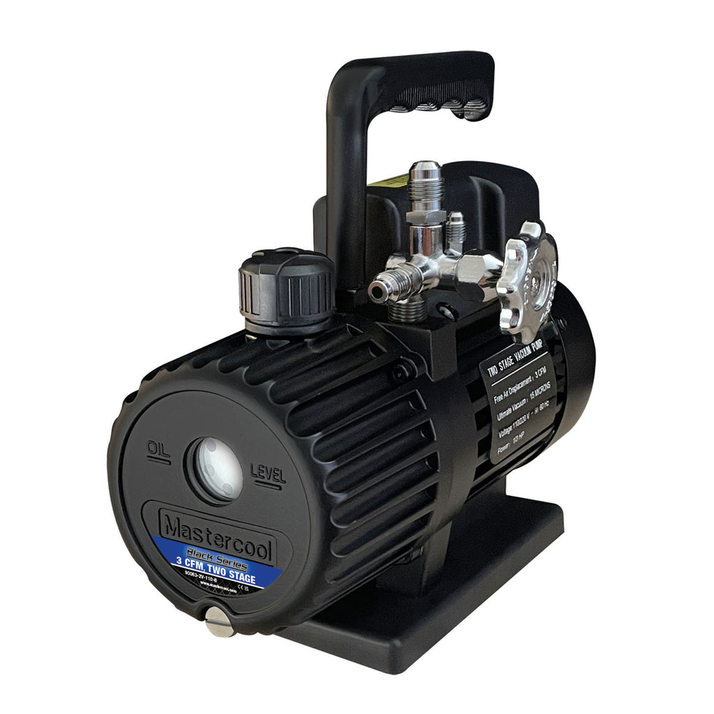 Black Mastercool pump on a white background