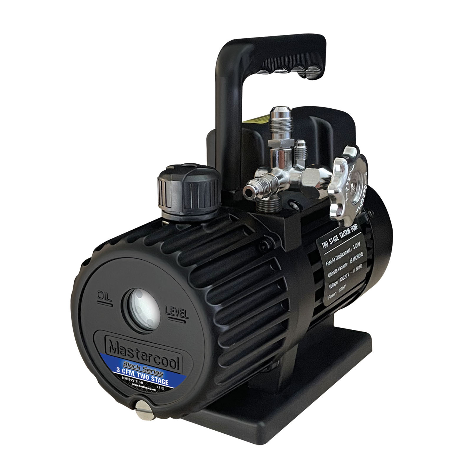 Black Mastercool pump on a white background