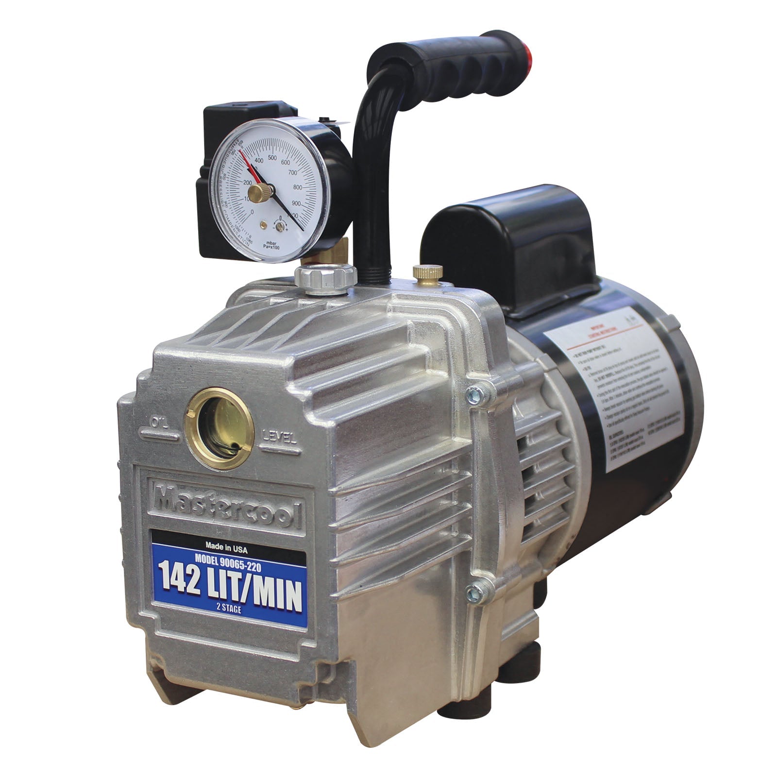 Mastercool 90065-220-SV — Professional 2-Stage Vacuum Pump 119 lit/min with Solenoid Valve - MastercoolTools.com 