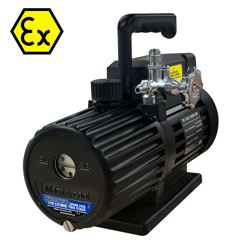Mastercool 90066-220-BLSF-ATEX Black Series ATEX Spark Free 2-Stage Vacuum Pump | 142 L/min | ATEX & CE Certified