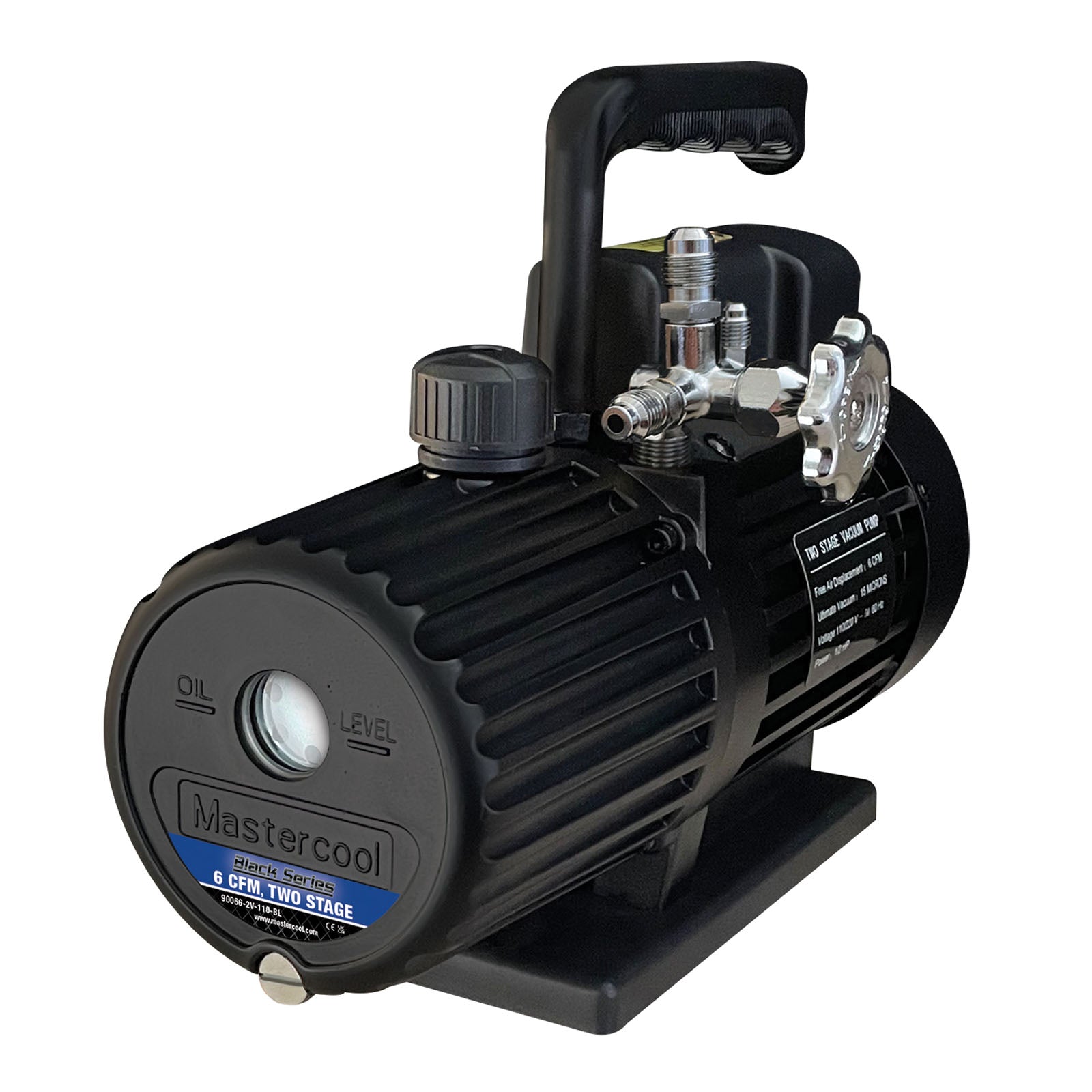 Mastercool 90066-2V-220BL — Black Series™ 6 CFM Two-Stage Vacuum Pump (220V) - MastercoolTools.com 