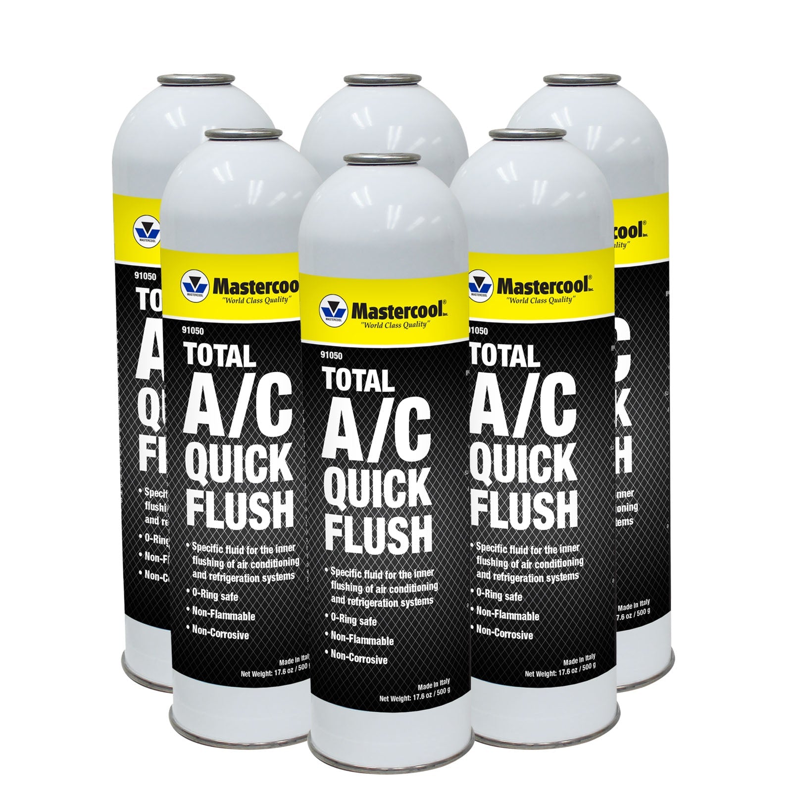 Mastercool 91050-6 — 6 pack of A/C Quick Flush Cans 520ml/17.6oz - MastercoolTools.com 