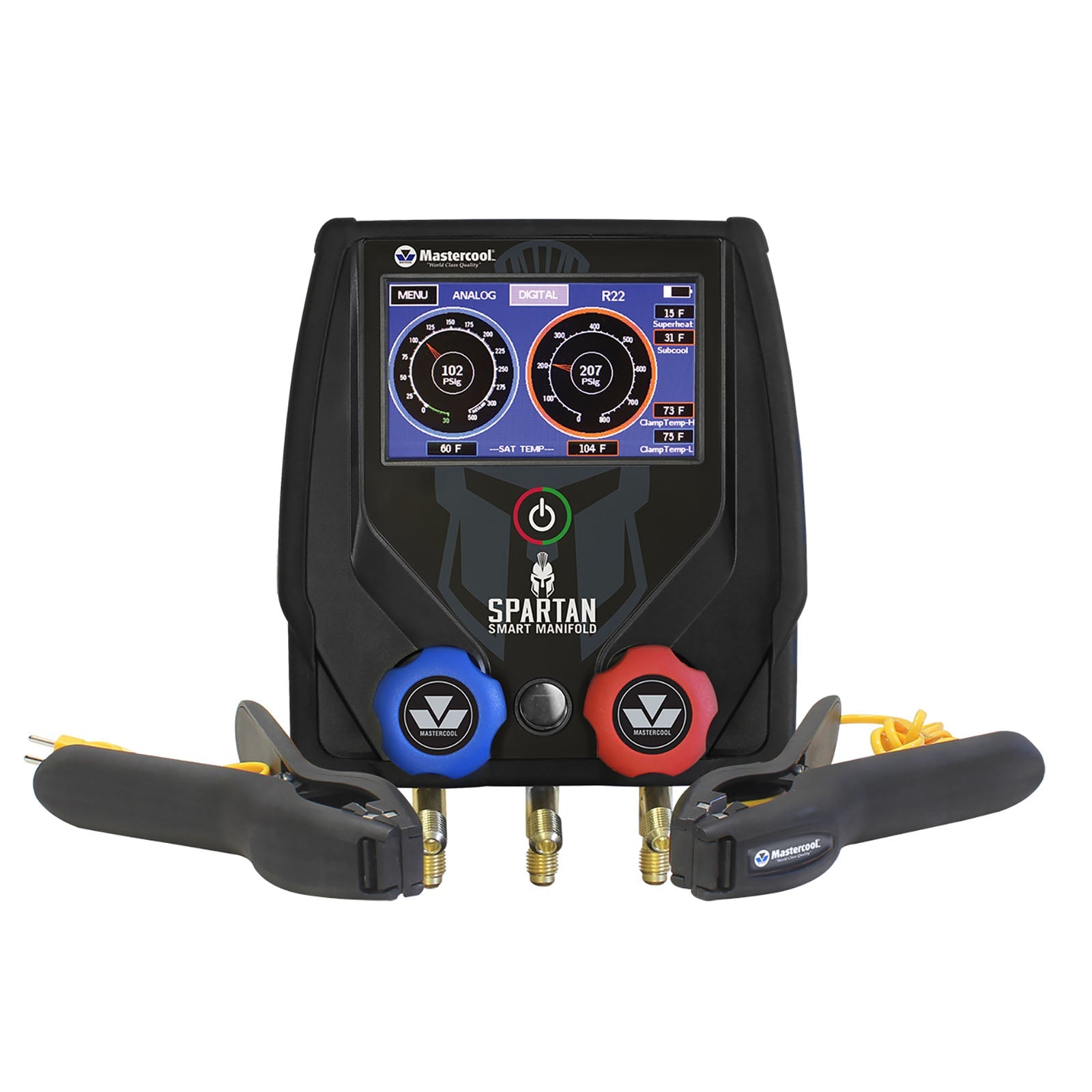 Mastercool 99923-BT-2 — SPARTAN Digital 2-way manifold + 2 temp. clamps - MastercoolTools.com 