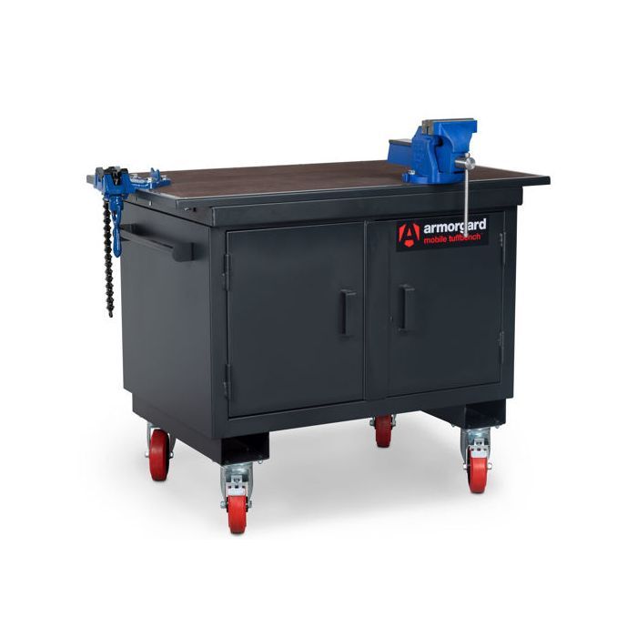 Armorgard Mobile Tuffbench with Vices Fitted