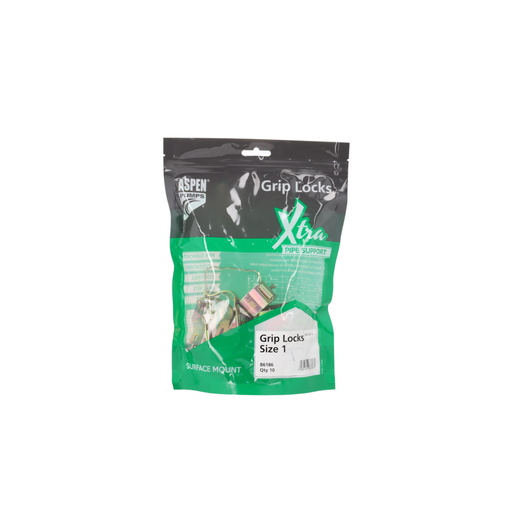Aspen Griplock Size 1 – Pipe Clip Bag of 10 (B6186/10)