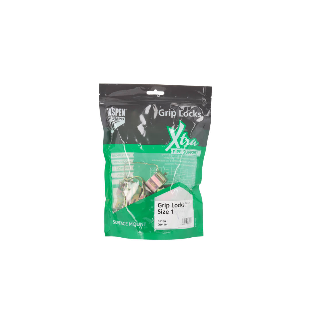 Aspen Griplock Size 1 – Pipe Clip Bag of 10 (B6186/10)