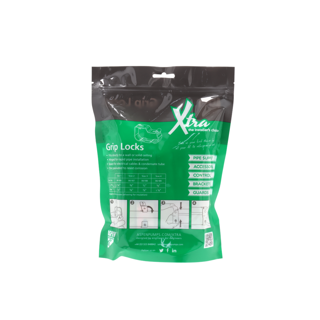 Aspen Griplock Size 2 – Pipe Clip Bag of 10 (B6187/10)