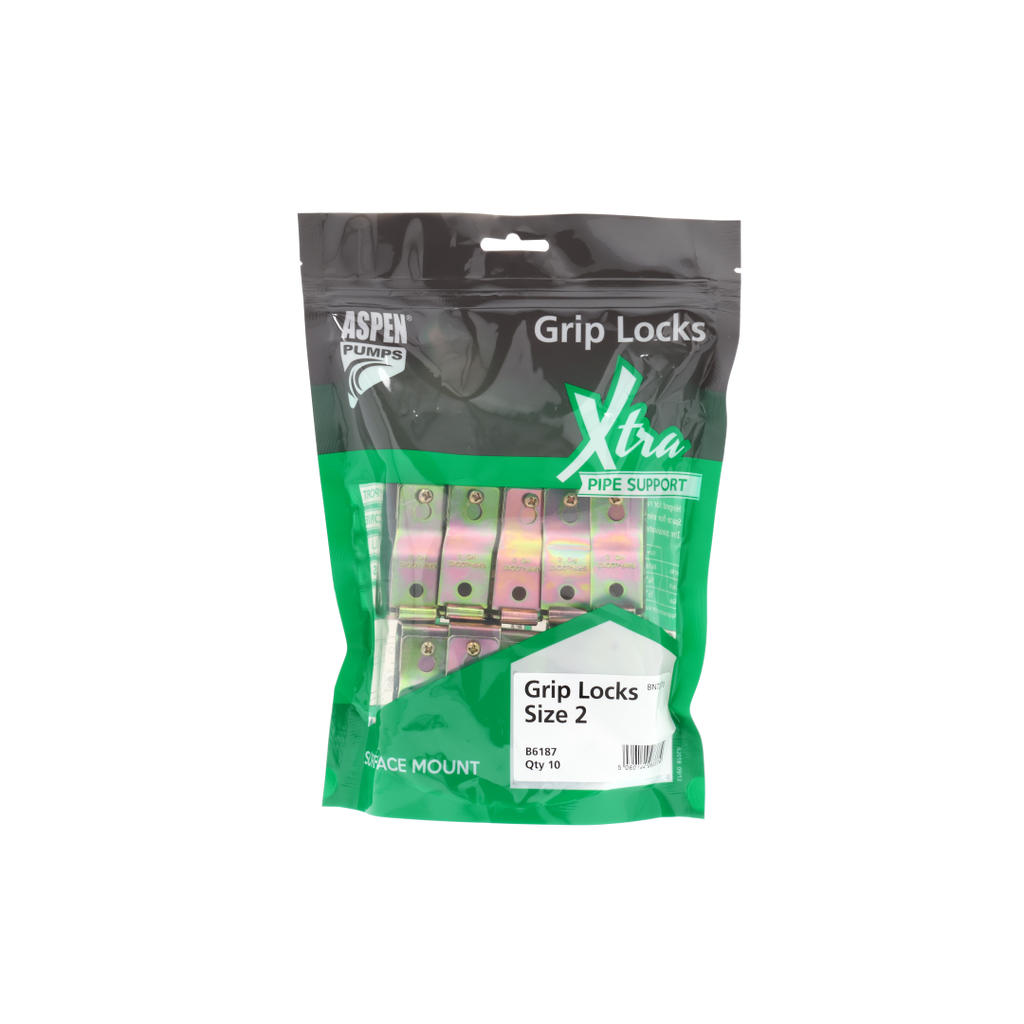 Aspen Griplock Size 2 – Pipe Clip Bag of 10 (B6187/10)