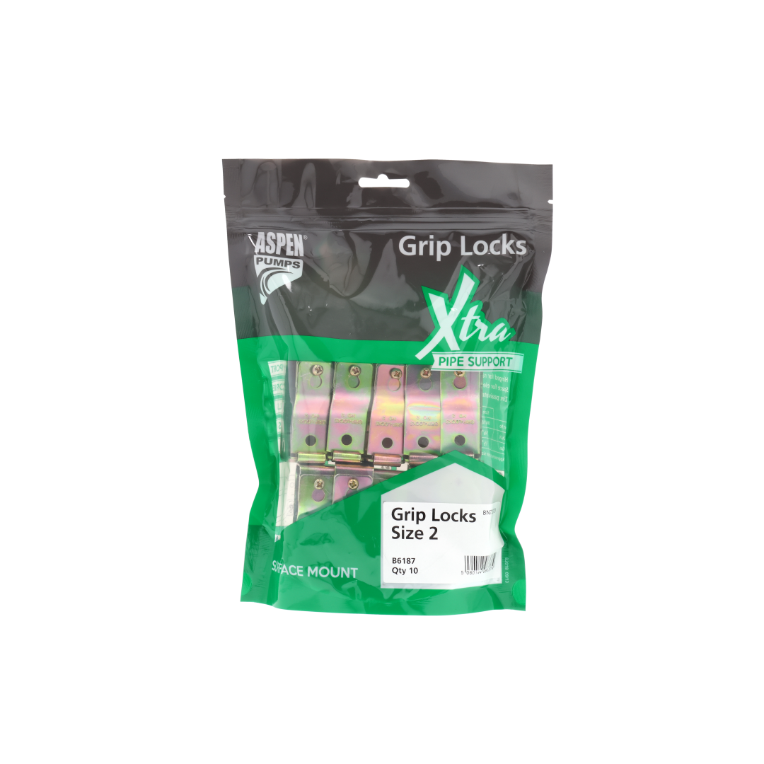 Aspen Griplock Size 2 – Pipe Clip Bag of 10 (B6187/10)