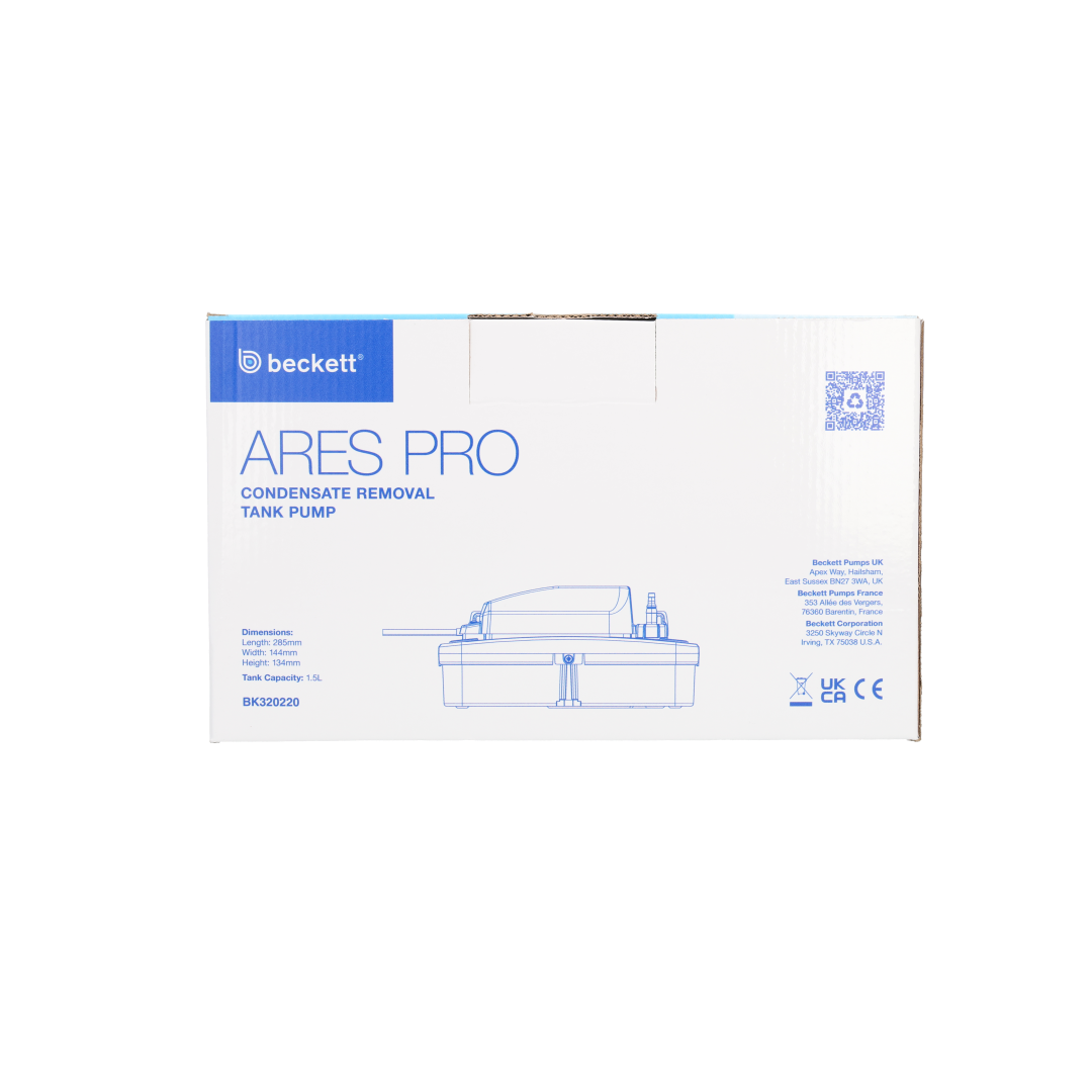 Beckett ARES PRO BK320220 condensate pump — front view