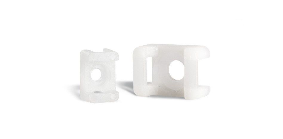 Cable Tie Saddle Mount for 9mm Ties Pack of 100 white