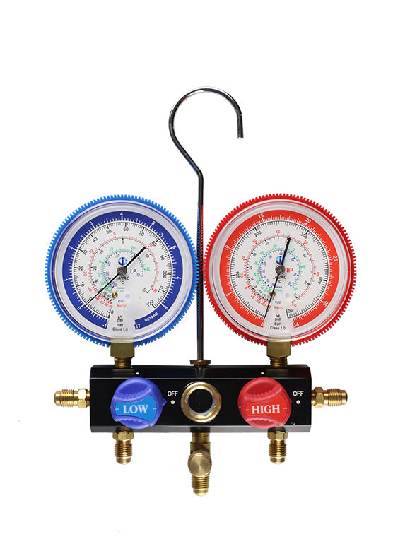 Javac EL84372 2-Valve Multi-Gas Manifold Kit | 72" 1/4" Hoses, Case & Sight Glass