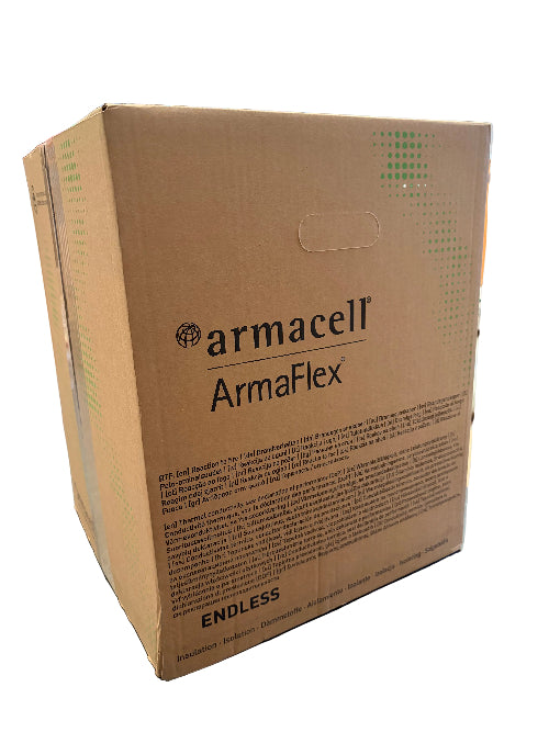 Cardboard box with Armacell branding on a metal surface