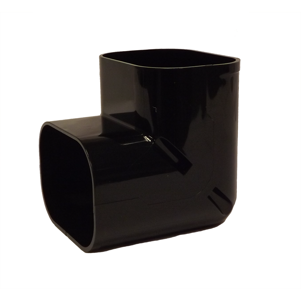 Inaba Denko Slim Duct 75mm Internal Elbow Black