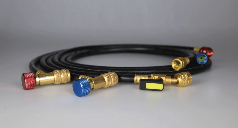 JAV-1072 R410A/R32 Safe Seal Charging Hoses 72" 1/4"x5/16" 800/4000 PSI