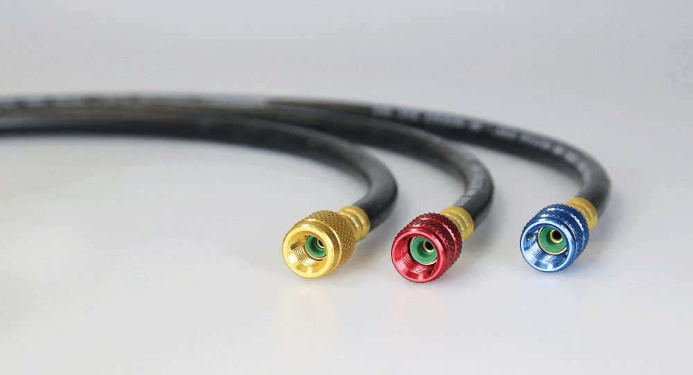 JAV-1072 R410A/R32 Safe Seal Charging Hoses 72" 1/4"x5/16" 800/4000 PSI