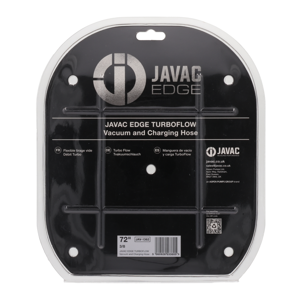 Javac EDGE TurboFlow Vacuum and Charging Hose 3/8" x 3/8" 72"