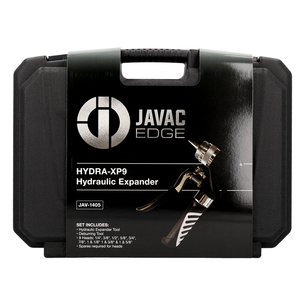 Javac Edge HYDRA-XP9 Imperial Hydraulic Tube Expander Set – JAV-1405 | 9 Sizes 1/4–1-5/8"