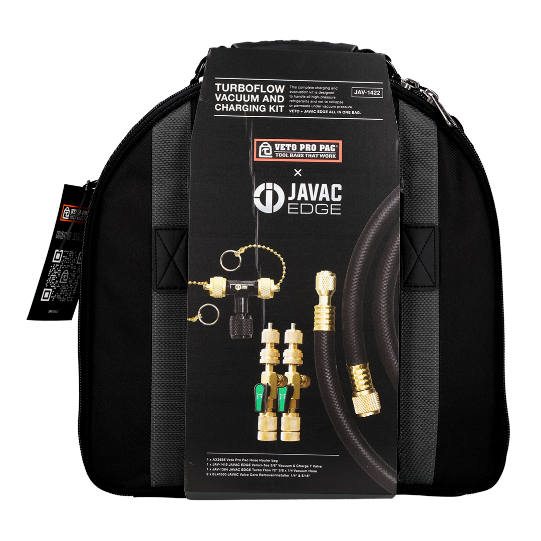 Javac JAV-1422 TurboFlow Vacuum & Charging Kit with Veto Pro Pac Hose Hauler Bag