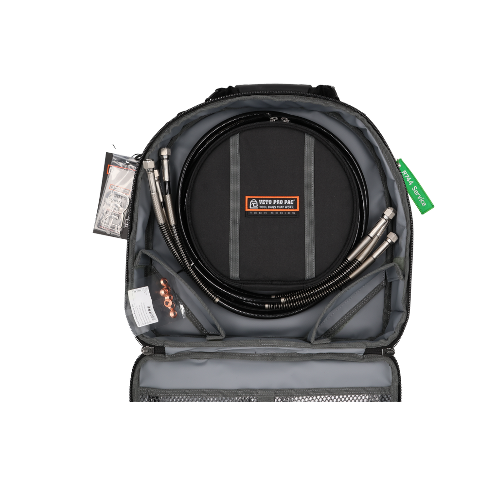 Javac JAV-1558 CO₂ Transcritical Service Manifold Kit with Steel Mesh Hoses & Veto Hose Hauler Bag