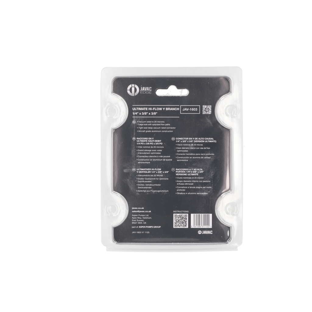 Javac EDGE Ultimate Hi-Flow Y Branch 1/4 x 3/8 x 3/8