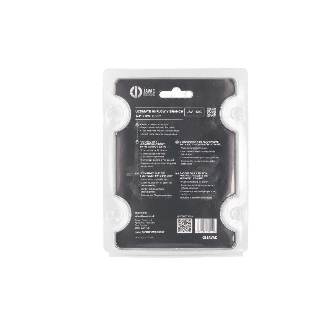 Javac EDGE Ultimate Hi-Flow Y Branch 1/4 x 3/8 x 3/8