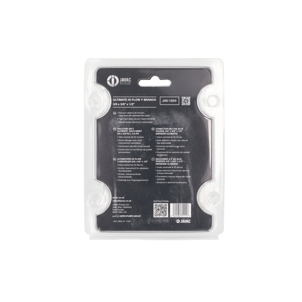 Javac EDGE Hi-Flow Y Aluminium Body 3/8 x 3/8 x 1/2
