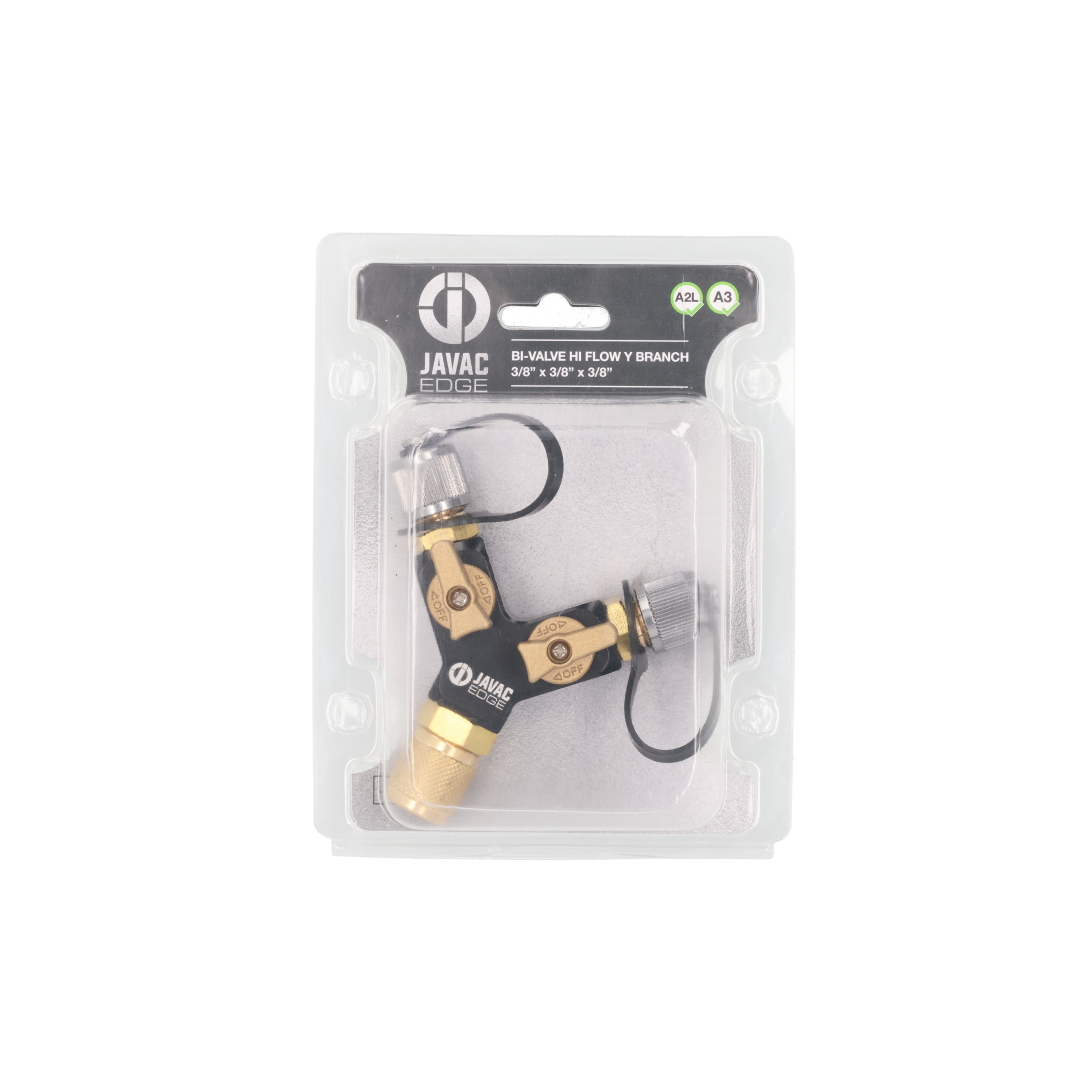 Javac EDGE Bi-Valve Hi-Flow Y Branch 3/8 x 3/8 x 3/8