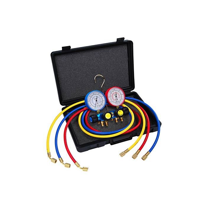 Javac 4 Way Air Conditioning Manifold R410a 3 x 5/16 Hoses