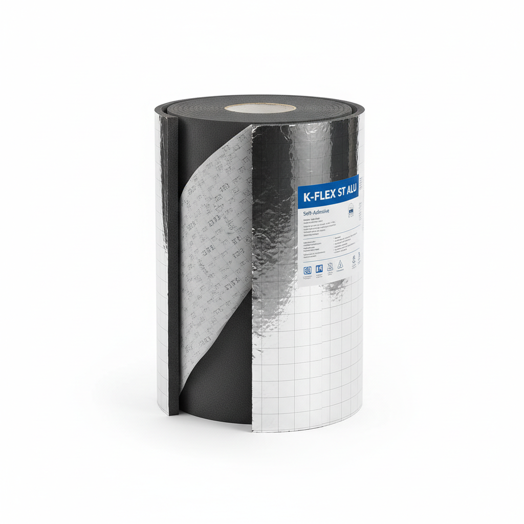 K-FLEX ST ALU Elastomeric Insulation Sheet – Rolls (Aluminium-Faced, Self-Adhesive)