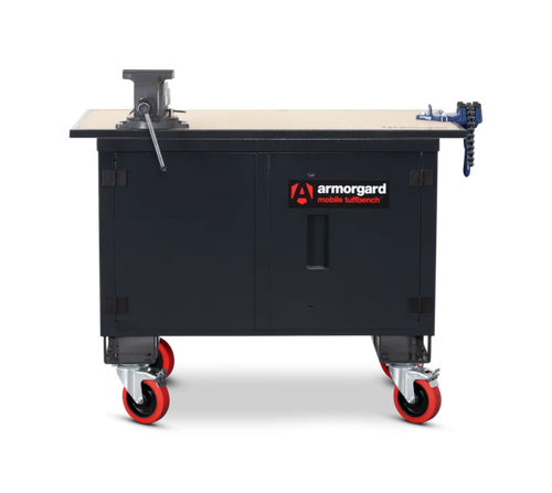 Armorgard Mobile TuffBench mit 4" Ketten-Schraubstock & 6" Monteur-Schraubstock | BH1270-VF