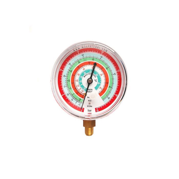 Mastercool MBH Gauge 80mm High Side Pressure Bat/C R22-134a-404/7-5