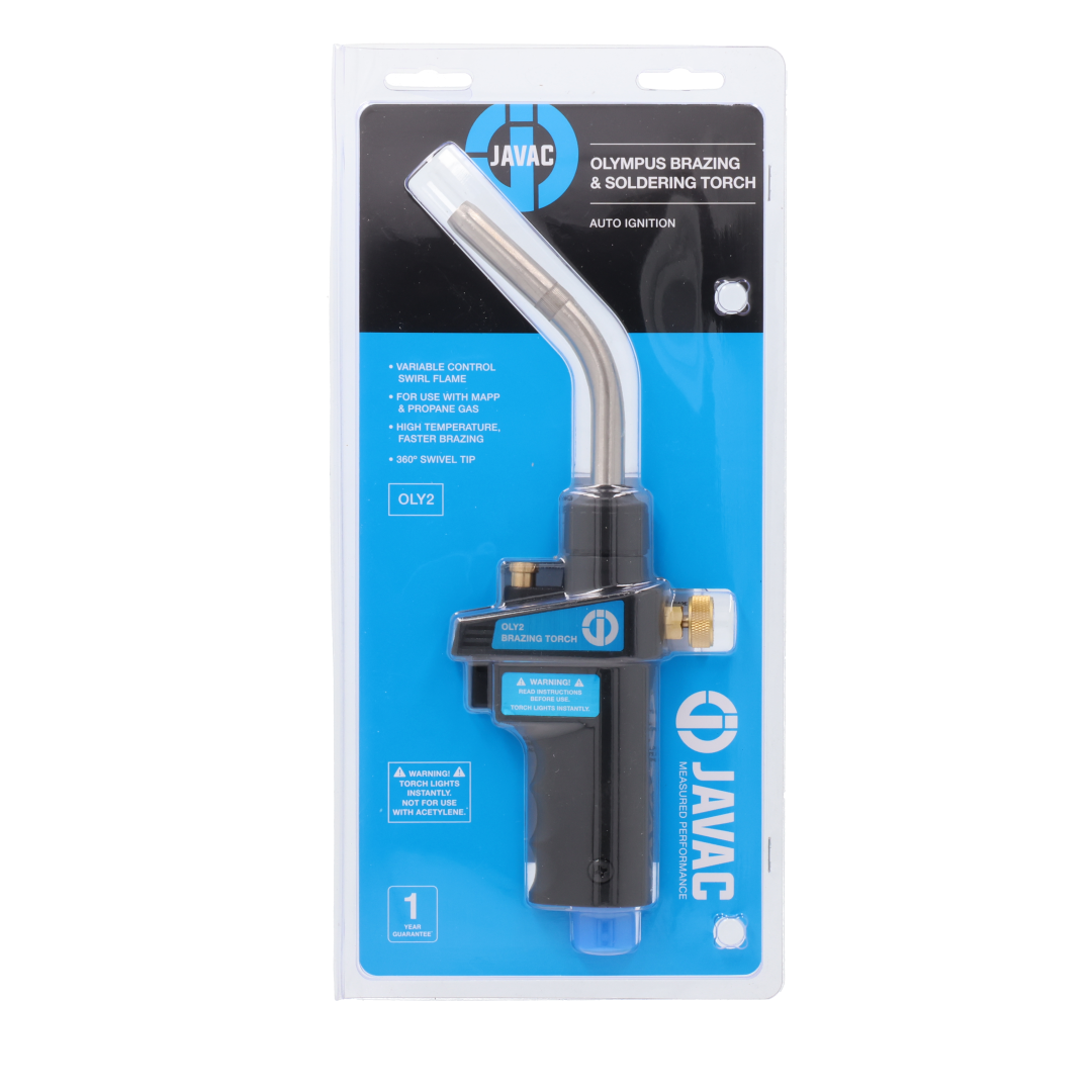 Javac Brazing & Soldering Torch with Auto Ignition – OLY2 | 360° Swivel | MAPP & Propane
