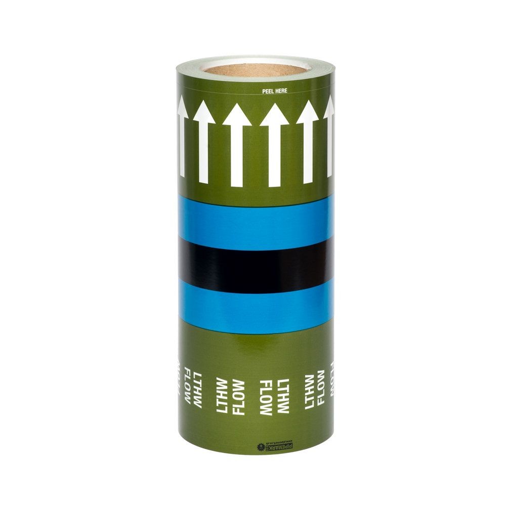 Pipe Identification Banding ID Tape UK-Low Temperature Hot Water Flow